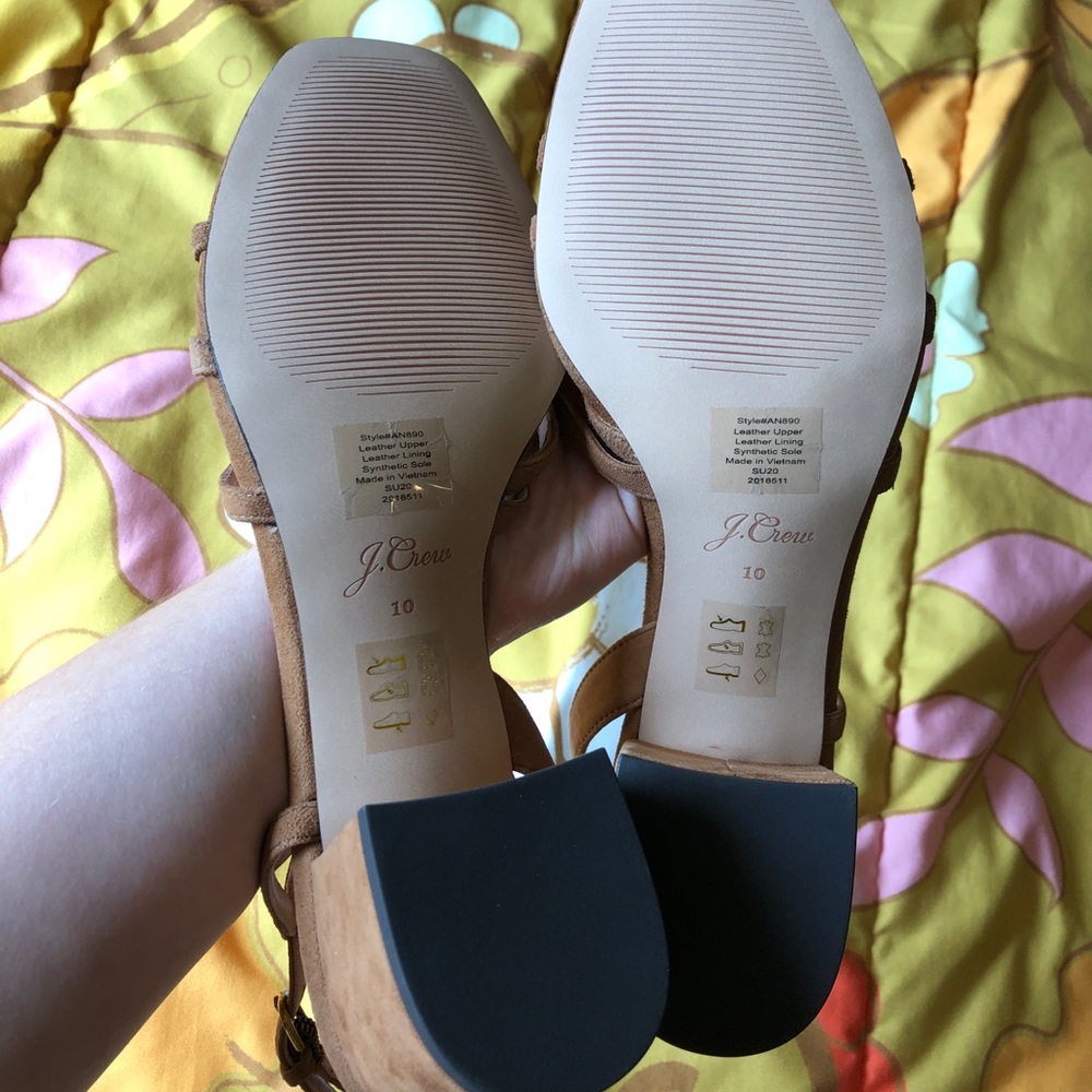 🆕J. Crew Odette Tan Suede Strappy Sandals - Picture 9 of 9